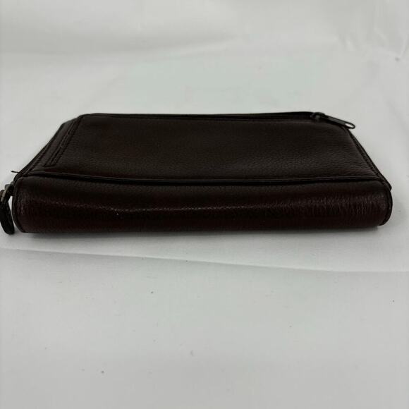 Rolfs Checkbook Wallet Brown Leather Zip Around Magnetic Snap 7.5 x 4 Inch - Picture 7 of 9